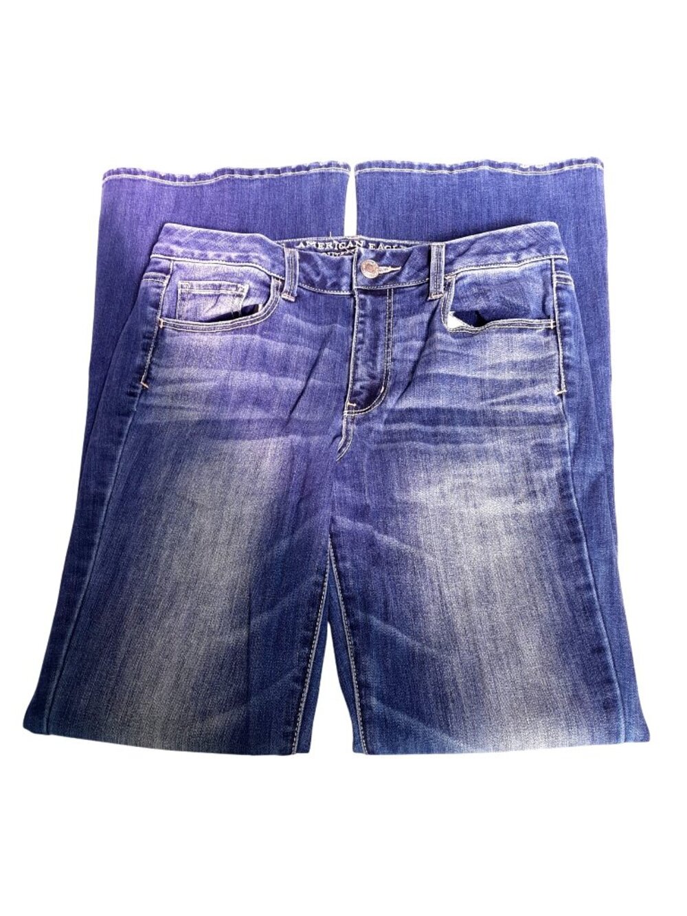 American Eagle Outfitters Womens Boho Artist Stretch Jeans Size 10 Long Indigo C